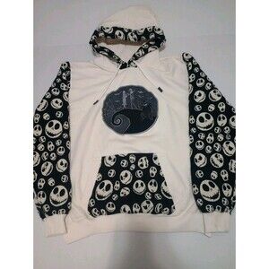 Jack Skellington Hoodie XL Nightmare Before Christmas Skulls Rare Vintage